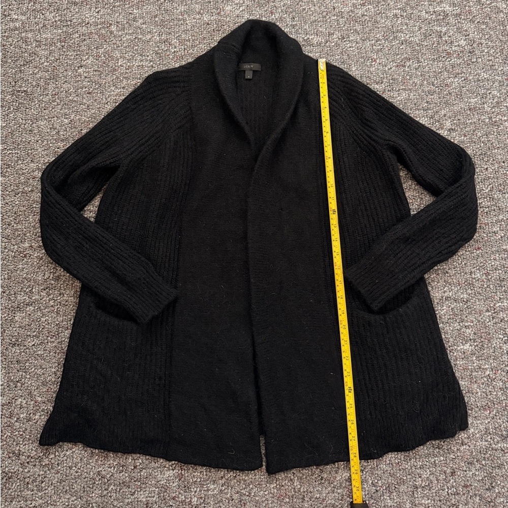 J. Crew Womens Wool and Alpaca Blend Black Knit Cardigan Sweater S Warm Cozy